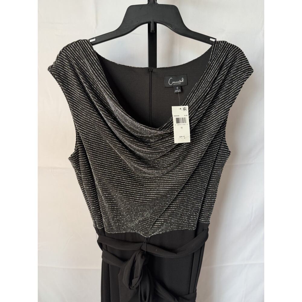 Connected Apparel Metallic Bodice Wide-Leg Jumpsuit Sz 12 NWT - Picture 4 of 11
